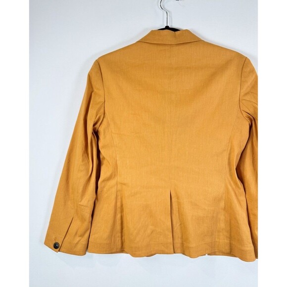 Rag & Bone Womens Suit Set Yellow Linen Tailored Blazer Straight Trouser Size 2 - Picture 10 of 16